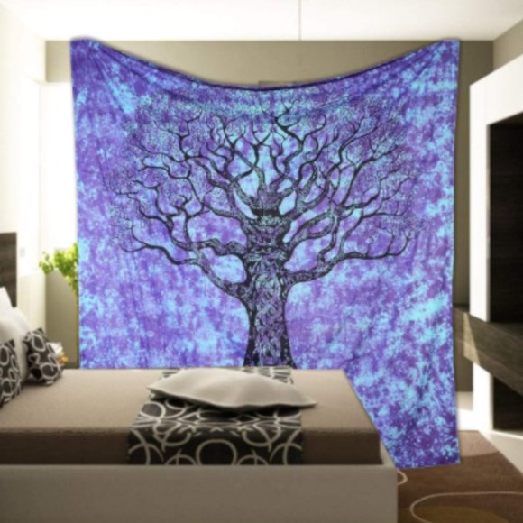 Tye Dye Tree Psychedelic Hippie Boho Tapestry Wall - Picture 3 of 3